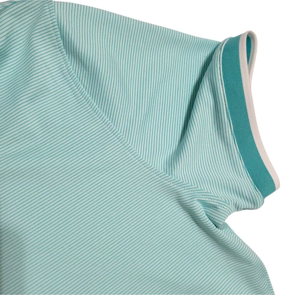 Under Armor UA Zinger Point SS Polo Womens Small Golf Shirt Mint Green Stripe - Picture 10 of 15